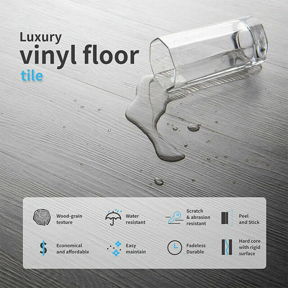 Floor Planks Tiles Self Adhesive Wood Effect Vinyl Flooring Bathroom Decor - Image 2