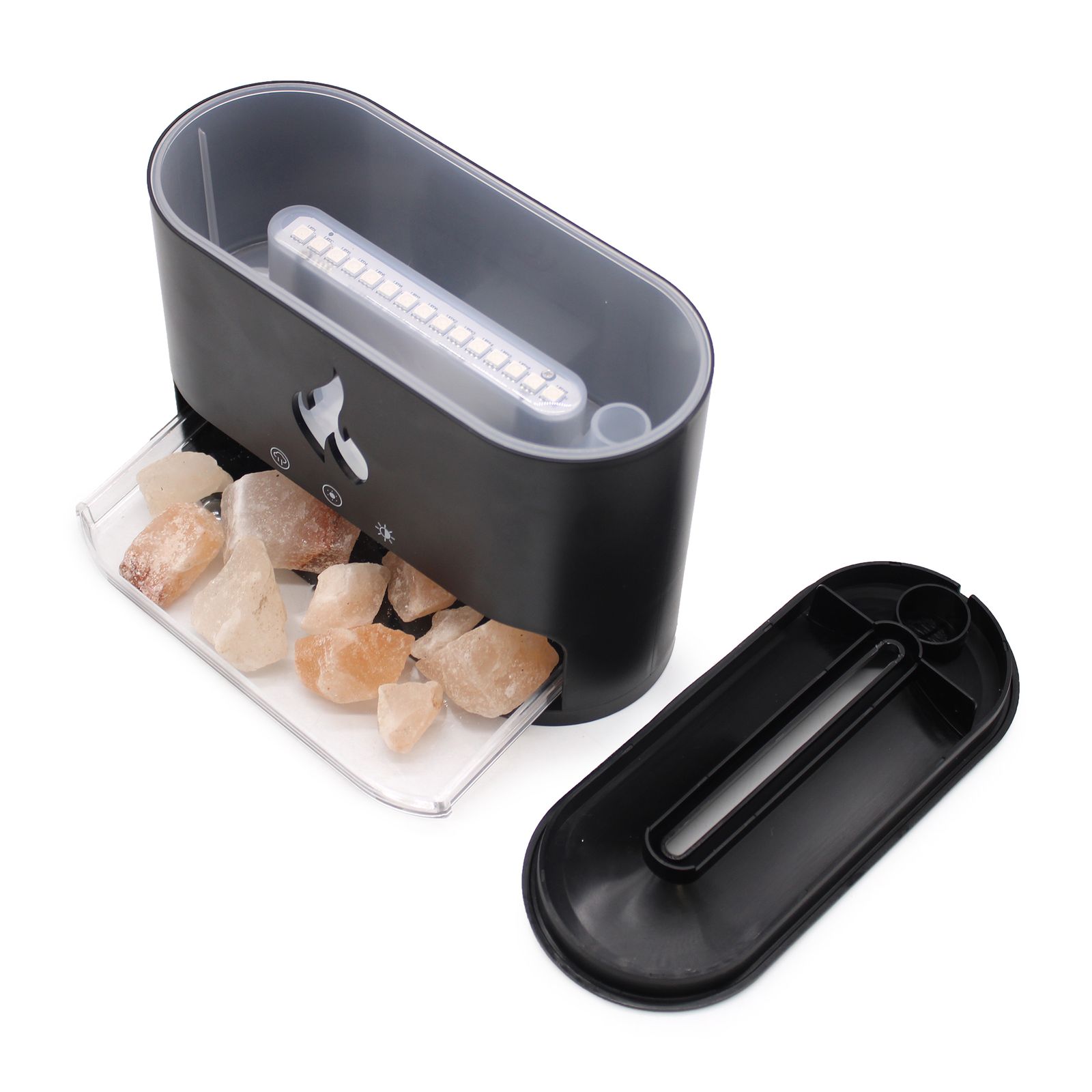 White Blaze Aroma Diffuser - Himalayan Salt Chamber - USB-C - Flame Effect (Salt included) - Image 7