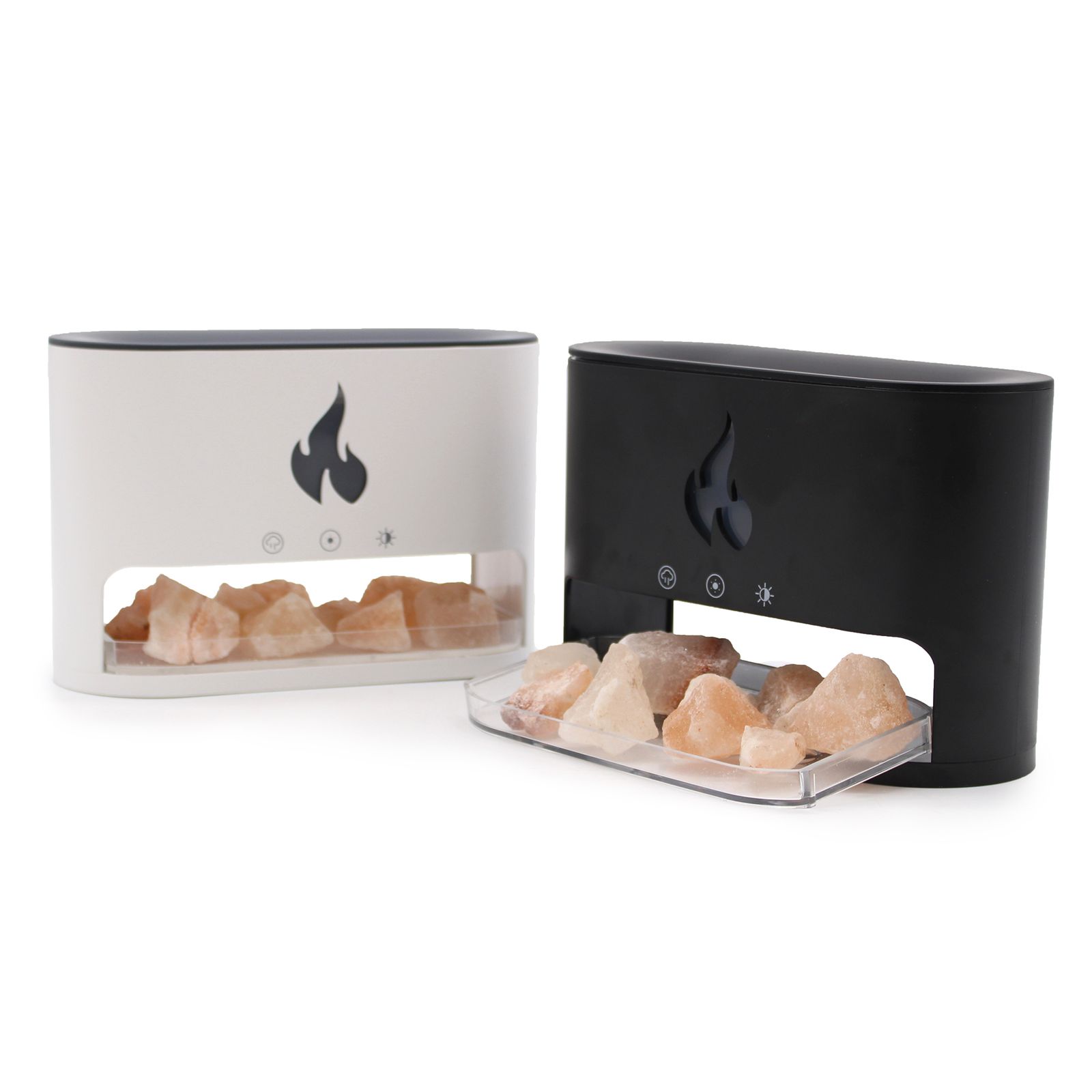 White Blaze Aroma Diffuser - Himalayan Salt Chamber - USB-C - Flame Effect (Salt included) - Image 6