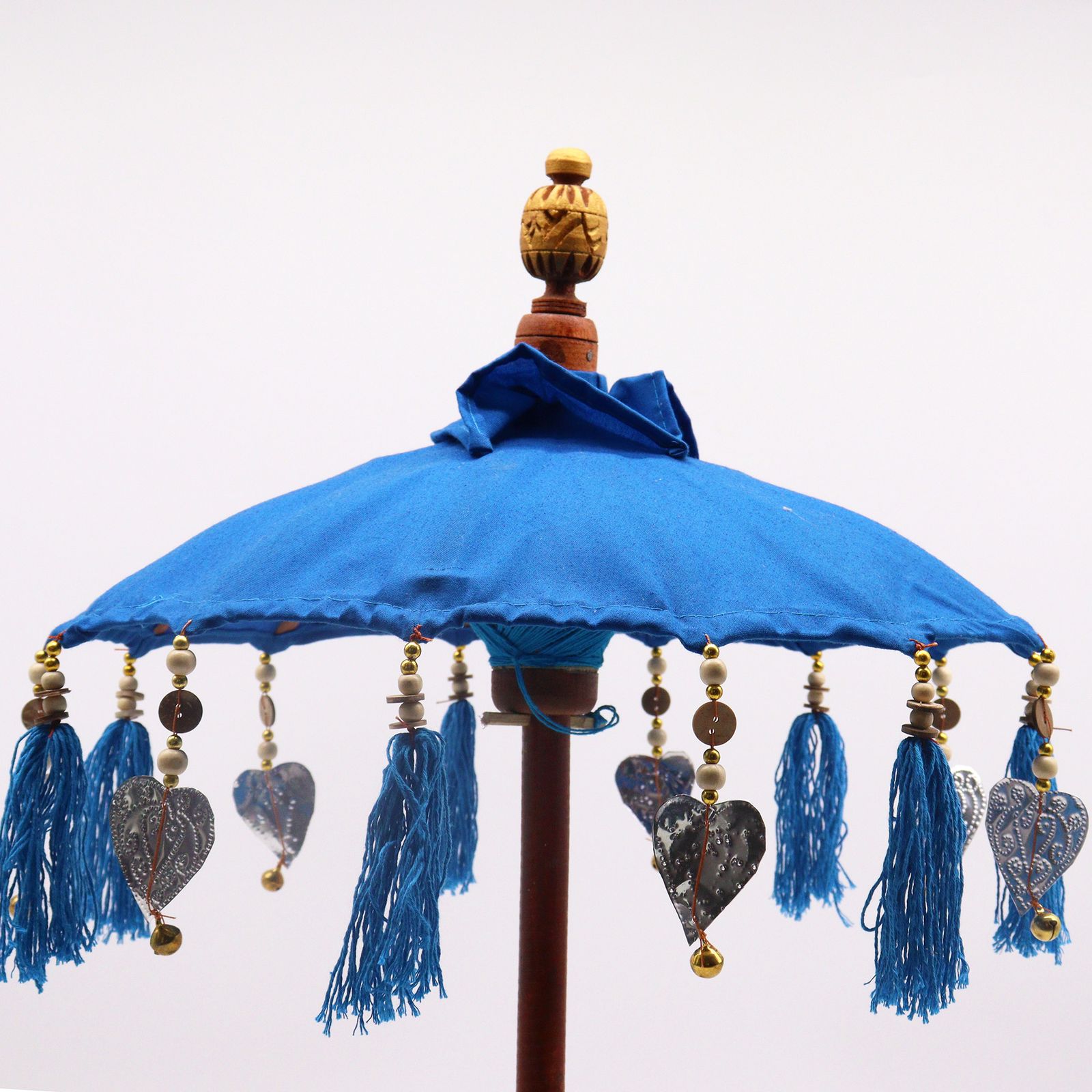 Bali Home Decor Parasol - Cotton - Blue- 40cm - Image 3