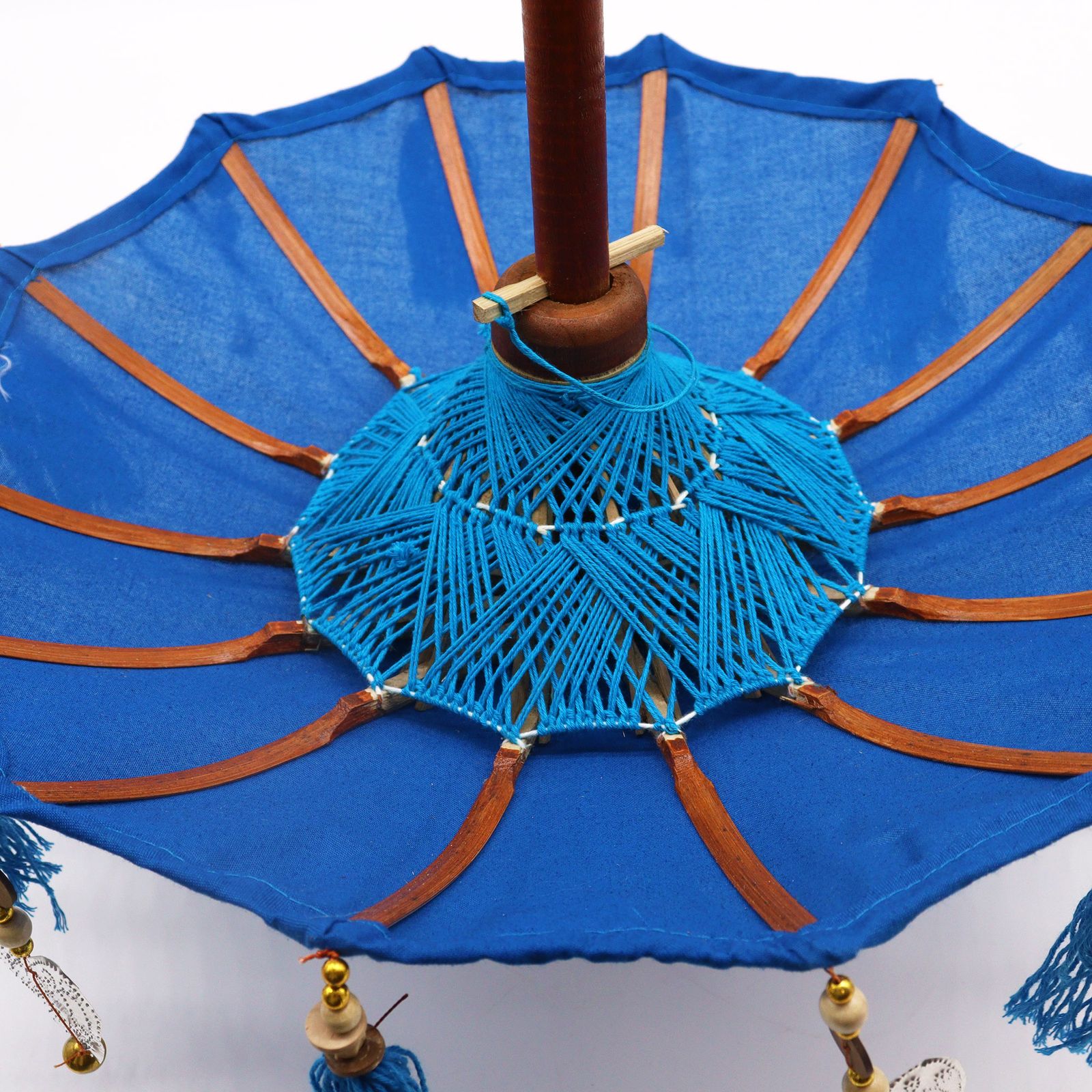 Bali Home Decor Parasol - Cotton - Blue- 40cm - Image 2