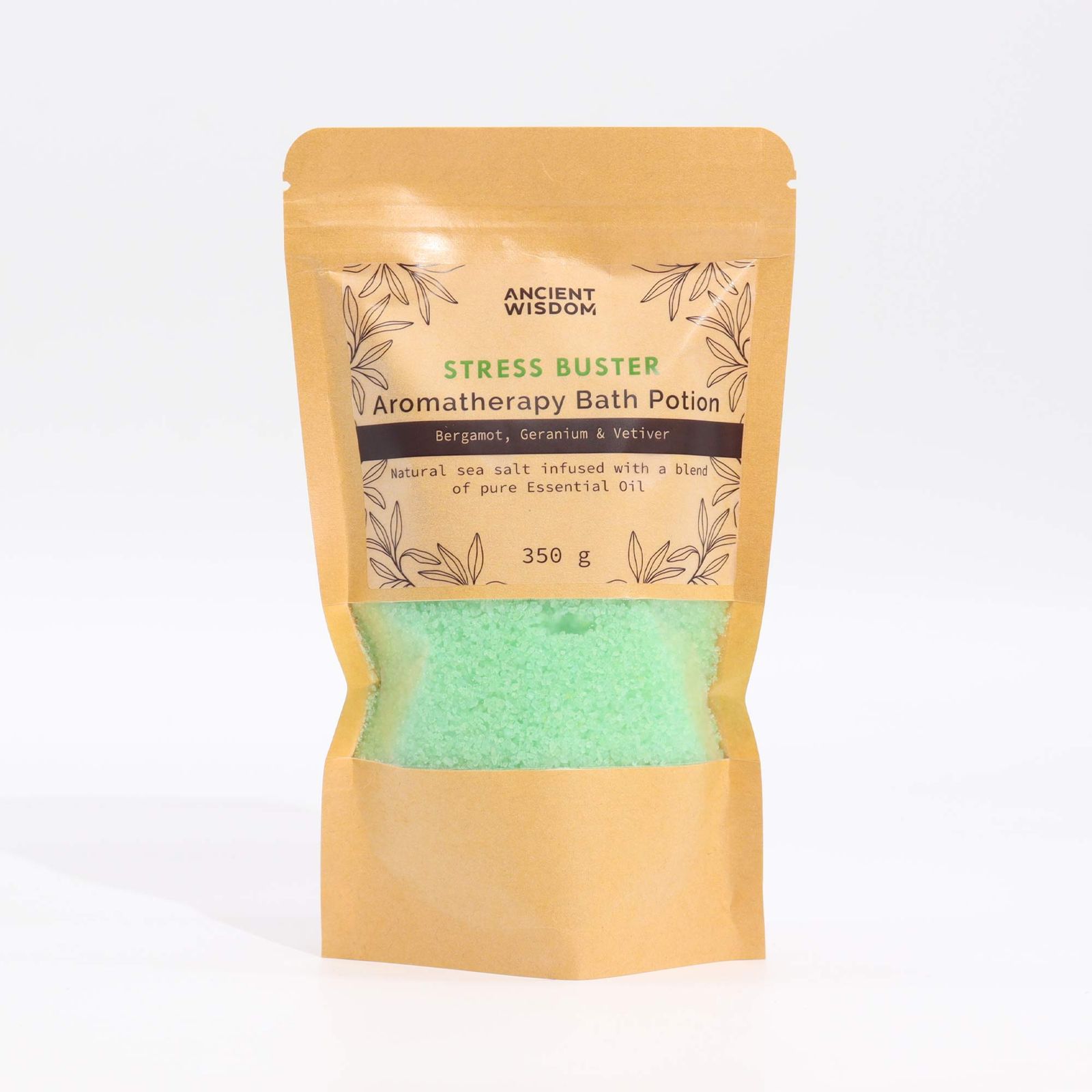 Aromatherapy Bath Potion in Kraft Bag 350g - Stress Buster - Image 2