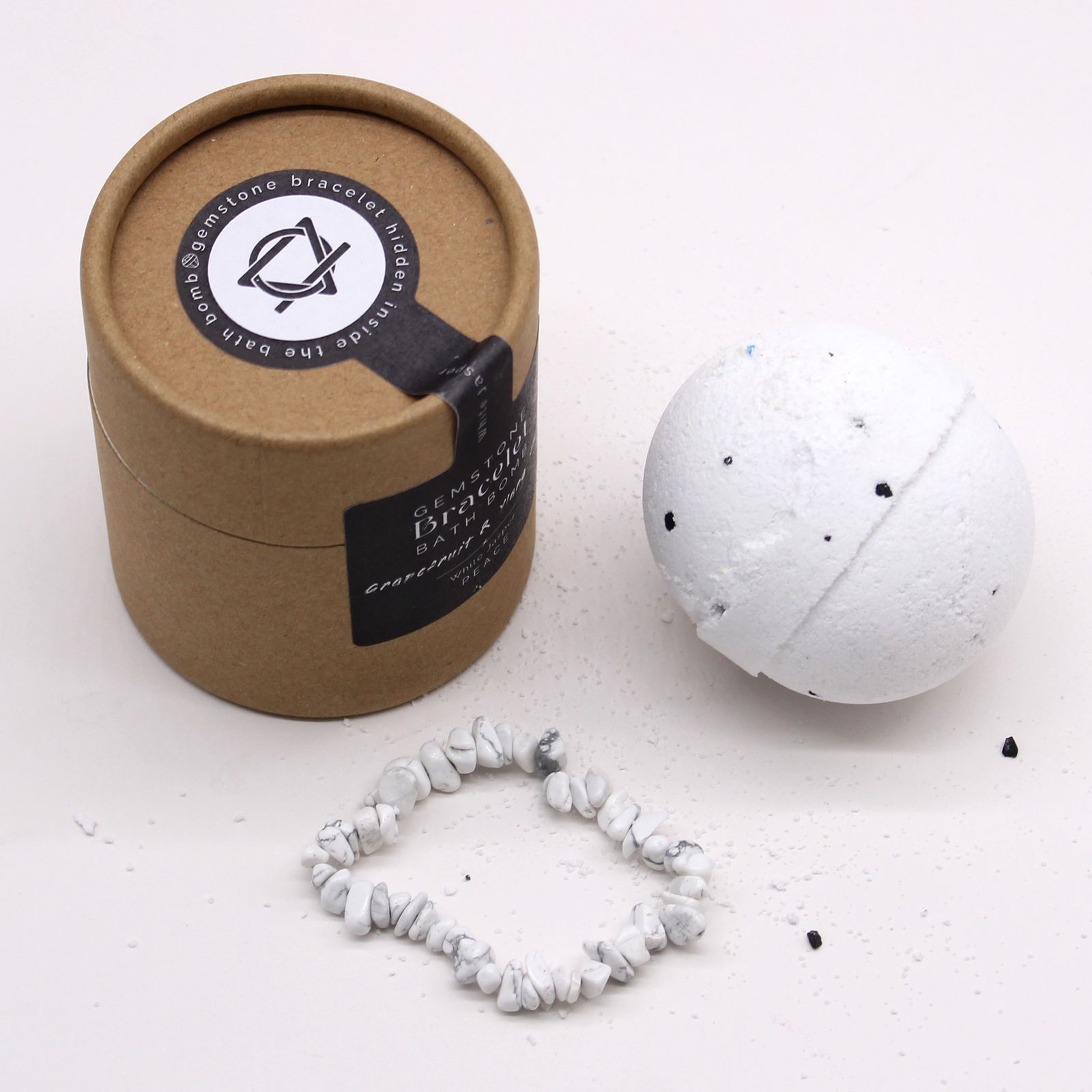 White Jasper Gem Bracelet Bath Bomb - Image 6