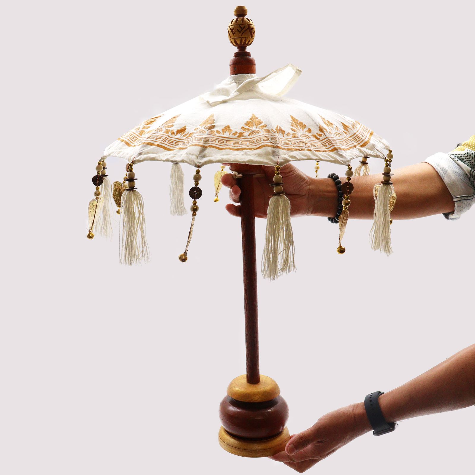 Bali Home Decor Parasol - Canvas - Gold Decor- 40cm - Image 6