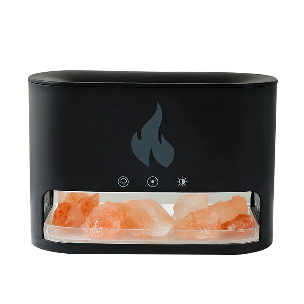 White Blaze Aroma Diffuser - Himalayan Salt Chamber - USB-C - Flame Effect (Salt included) - Image 3
