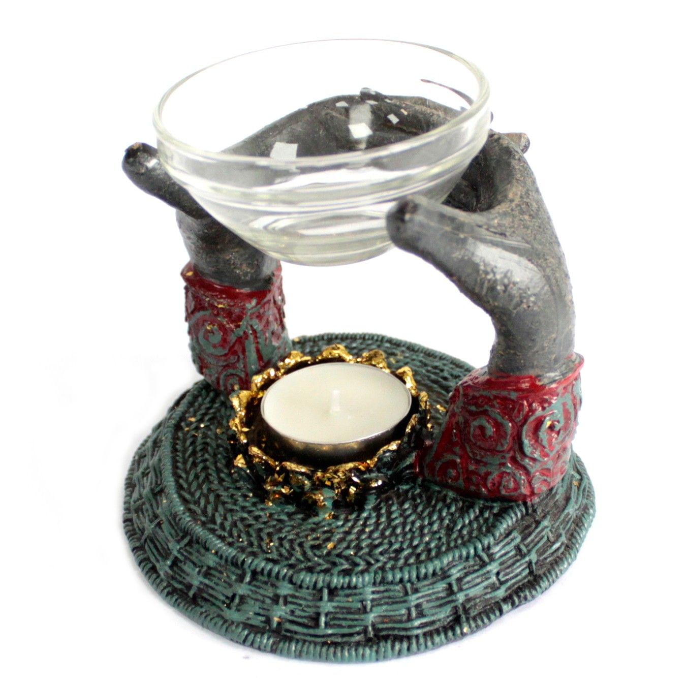 Antique Buddha - Offering Hands Oil Burner - Image 5