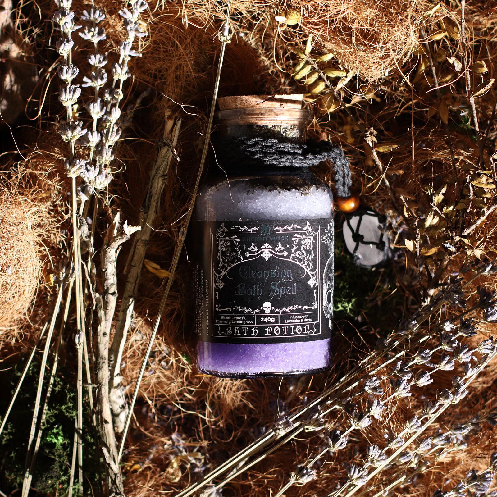 Ancient Witch Bath Spell Potion & Rock Crystal Amulet - Cleansing - Image 10
