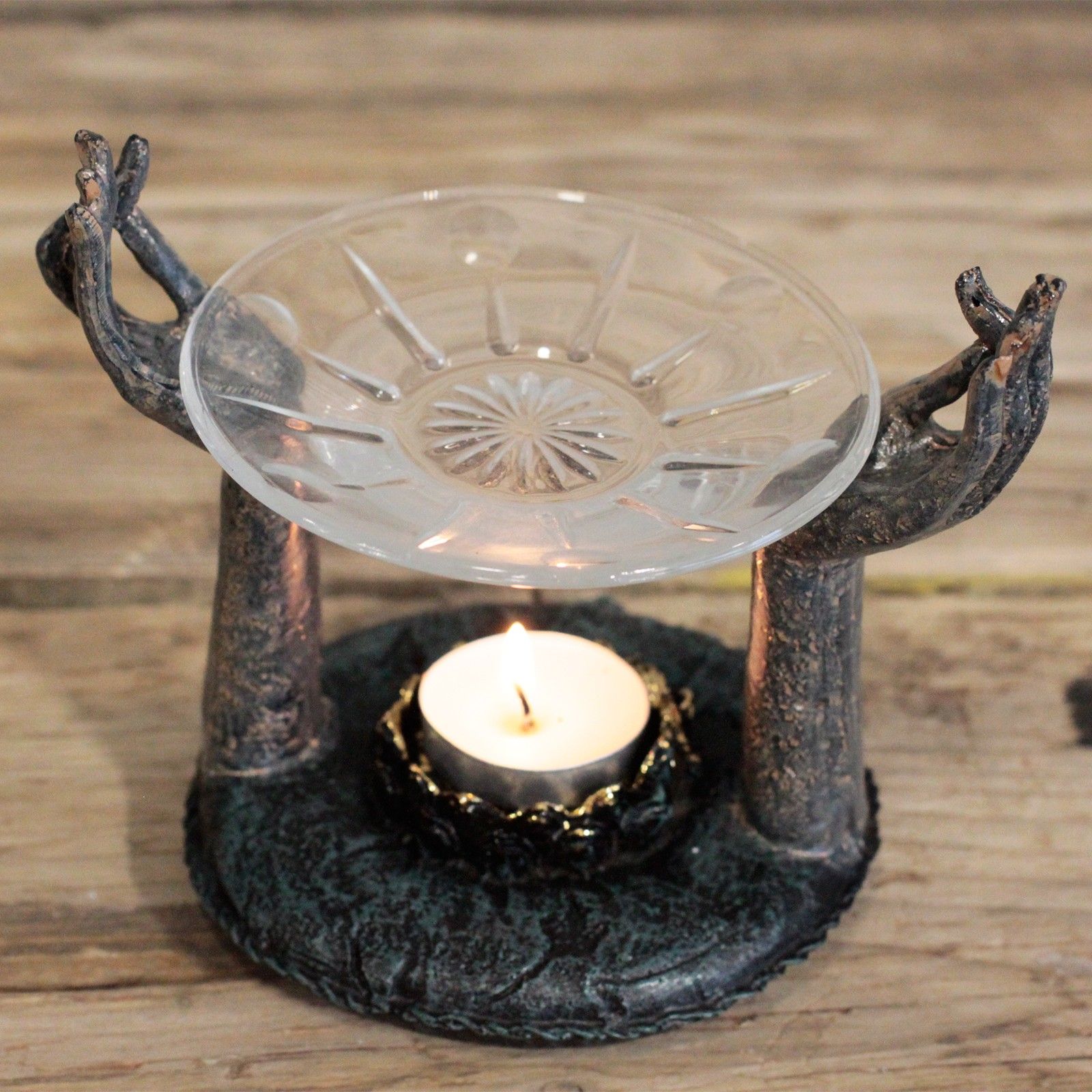 Antique Buddha - Om Hands Oil Burner - Image 2