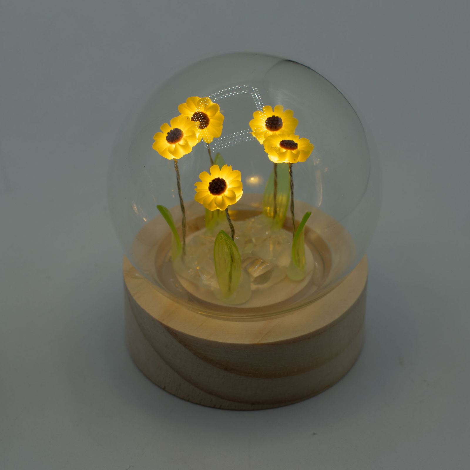 Floral Glow Garden Dome - 5 Sunflowers - LED Battery - Image 3
