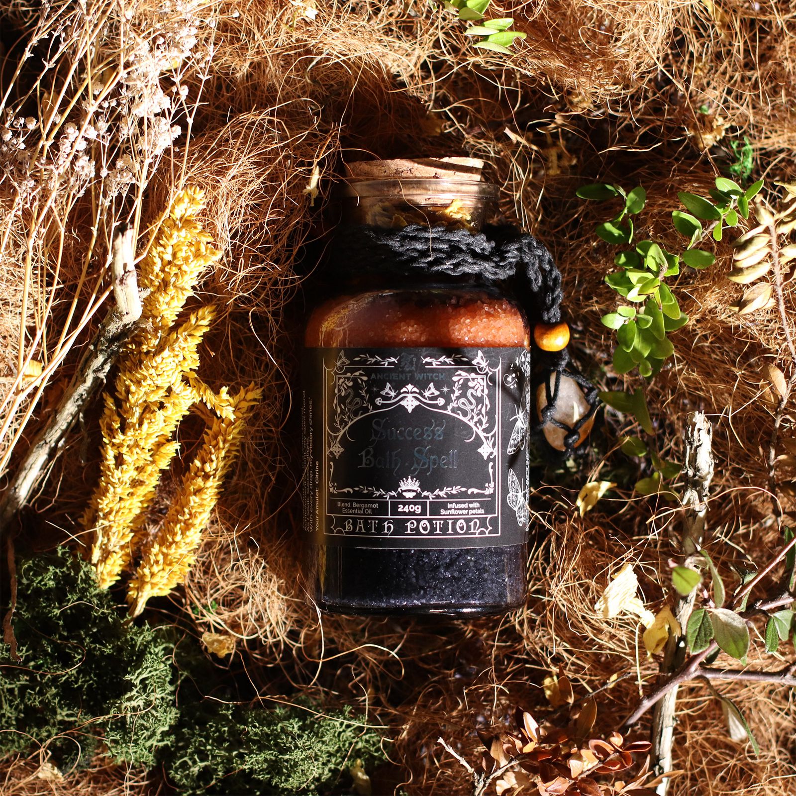 Ancient Witch Bath Spell Potion & Citrine Crystal Amulet - Success - Image 6